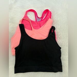 Three! Pink, Peach and Black Sports Bras Sz S